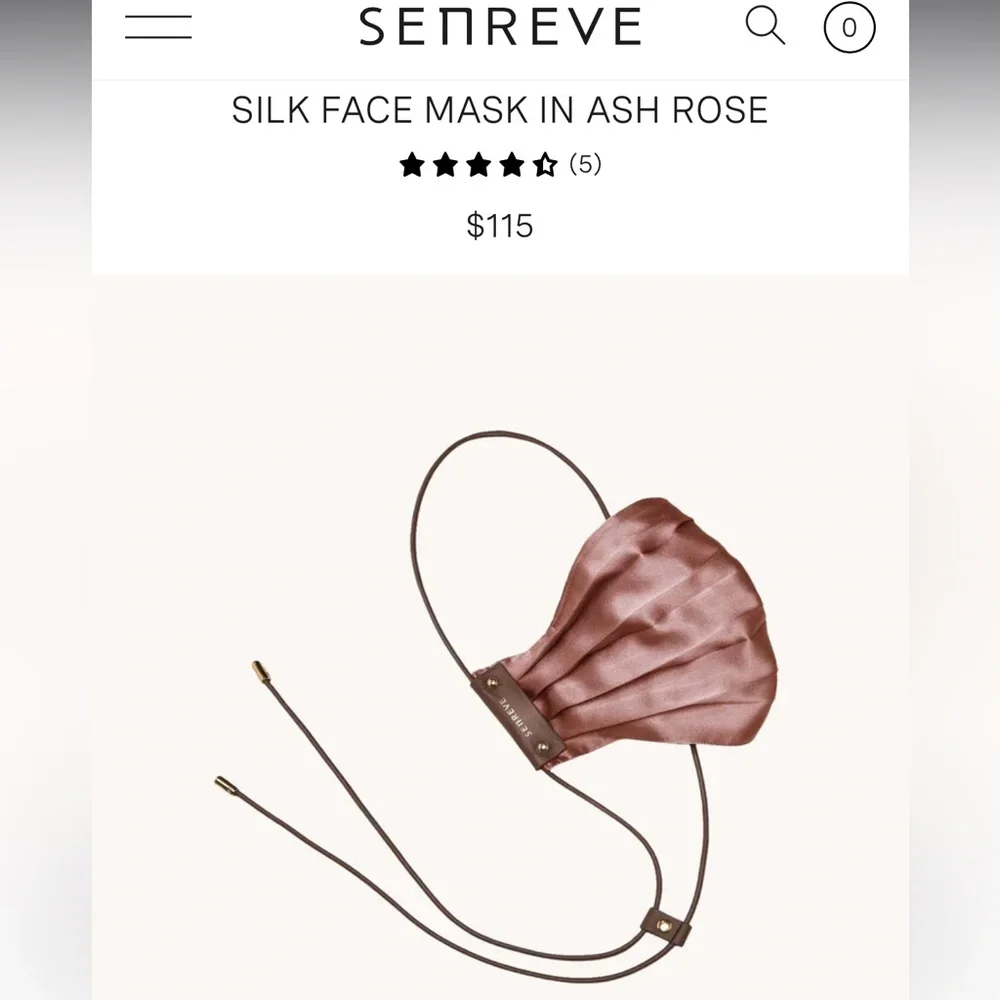 SENREVE Silk Face Mask in Ash Rose